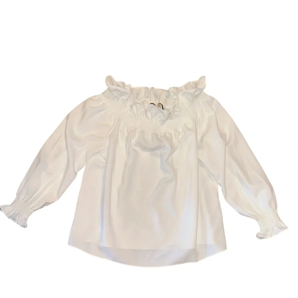 TUCKERNUCK White Off the Shoulder Marguerite Blouse NWT - Picture 10 of 14